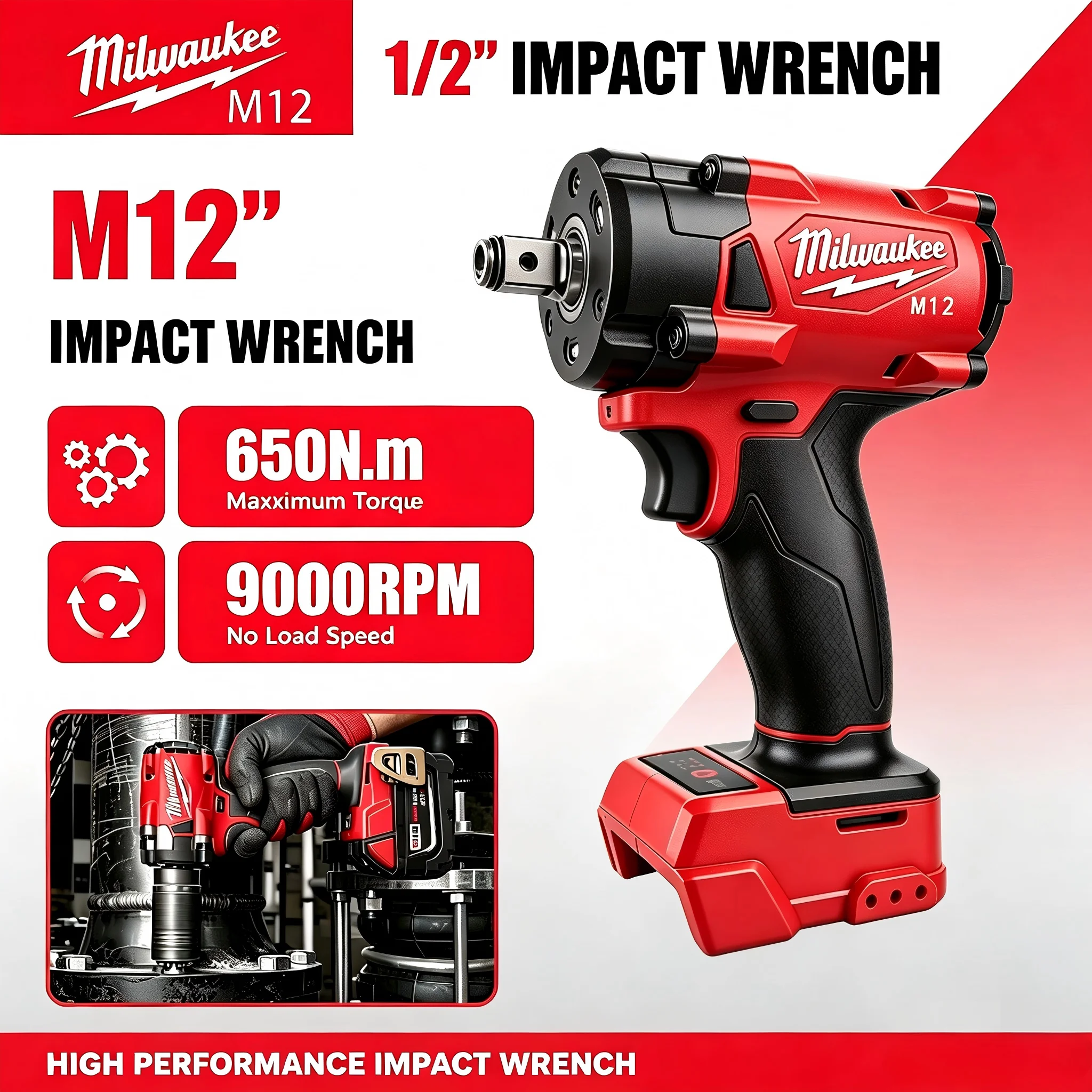 Milwaukee Drill M12 Fuel - Milwaukee M12 1/2' M18 FUEL Borstelloze