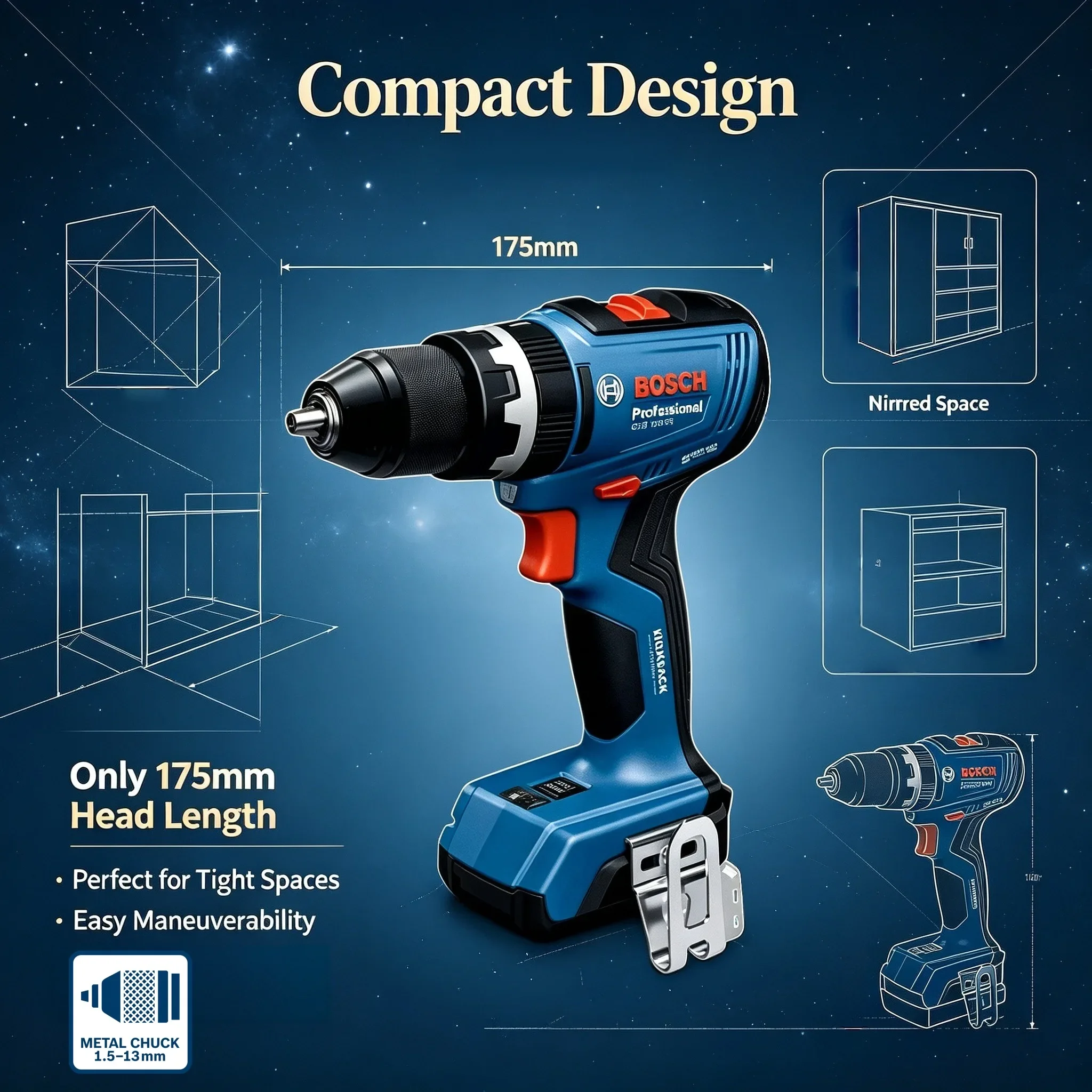 Bosch Drill Gsb 18V - BOSCH GSB 18V-65 Borstelloze Accu-Boormachine /