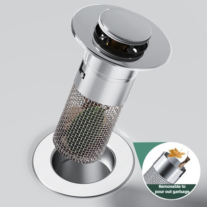 Drain Pipe Clip - Roestvrijstalen gootsteenafvoerfilter - Anti-verstopping haarstopper en