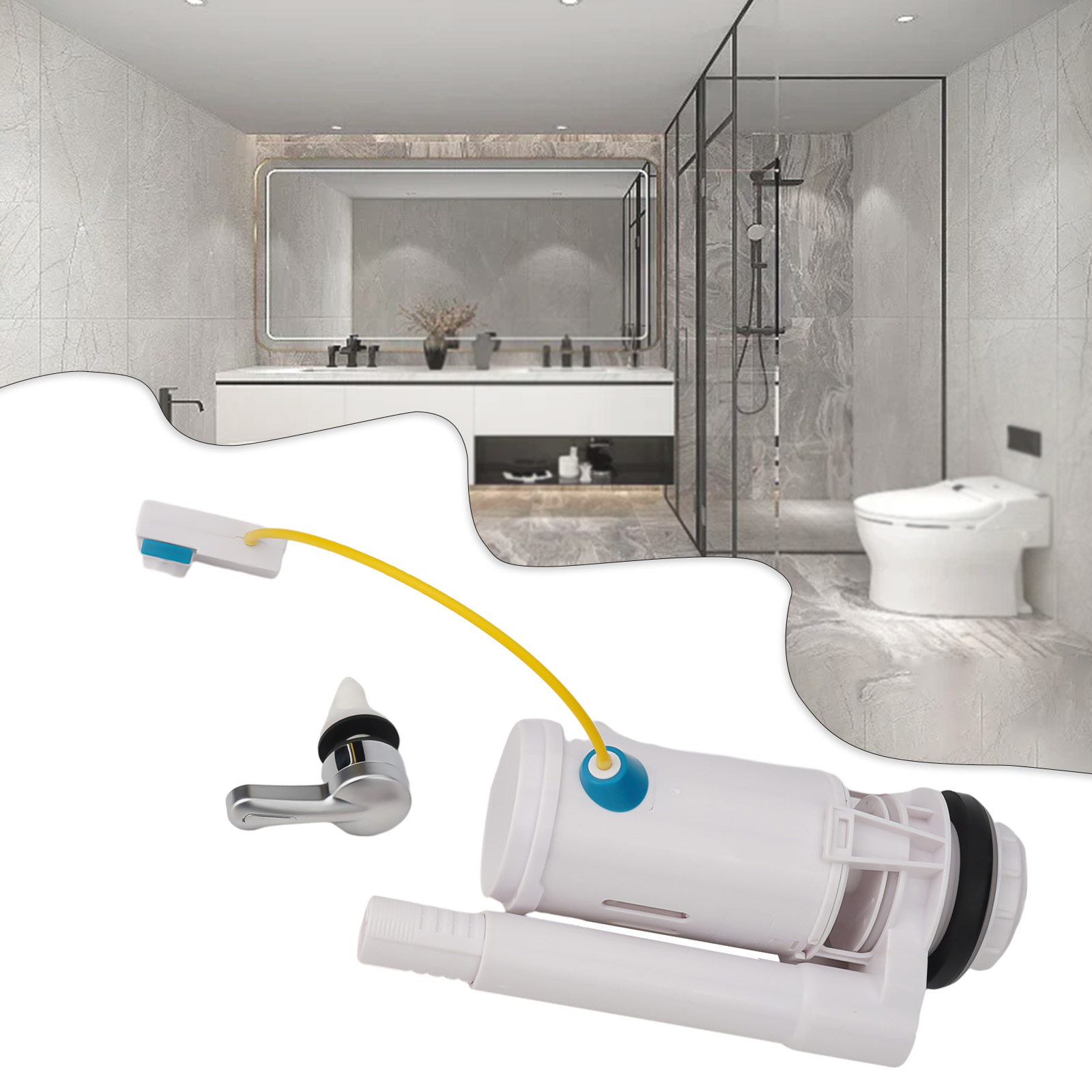 Controle dubbele spoelklep Kun - Toilet Fill Valve recensie en prijs